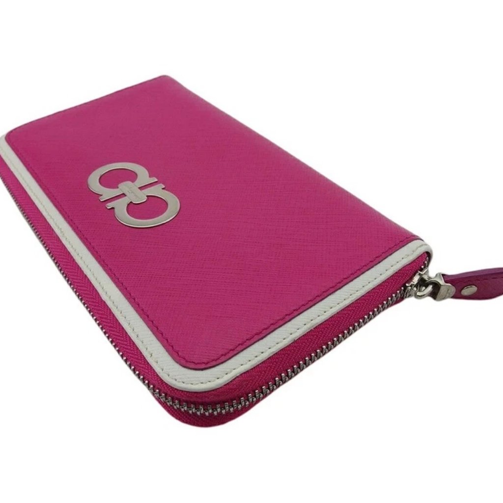 Salvatore Ferragamo Purse Pink White Silver Women Authentic Secondhand